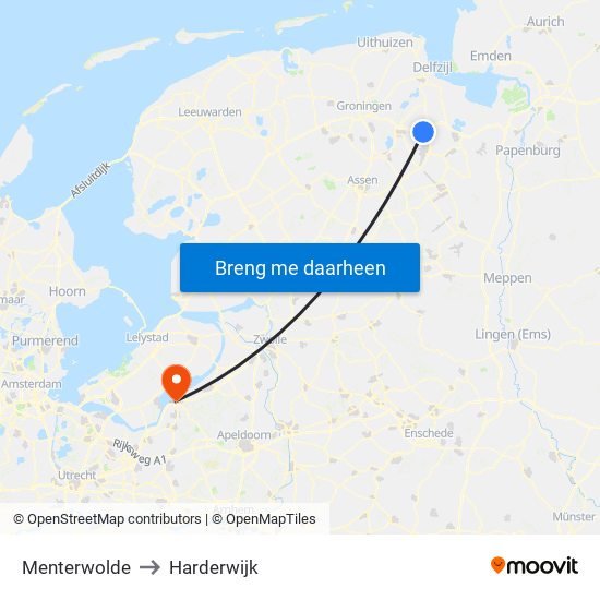 Menterwolde to Harderwijk map