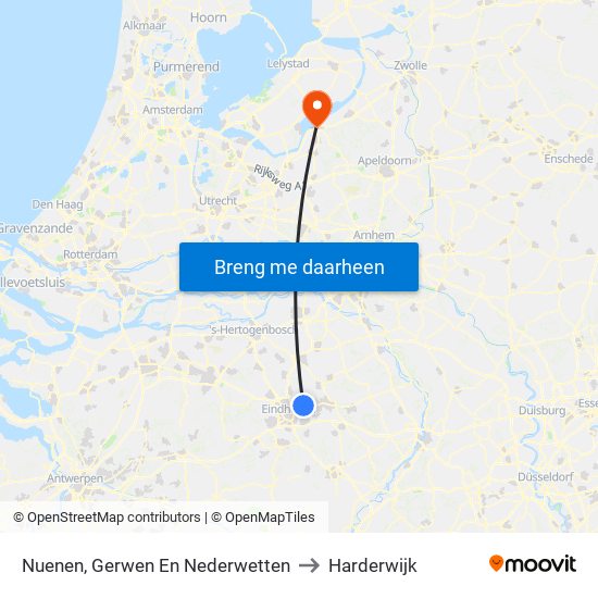 Nuenen, Gerwen En Nederwetten to Harderwijk map