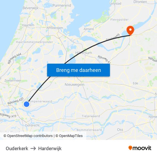 Ouderkerk to Harderwijk map