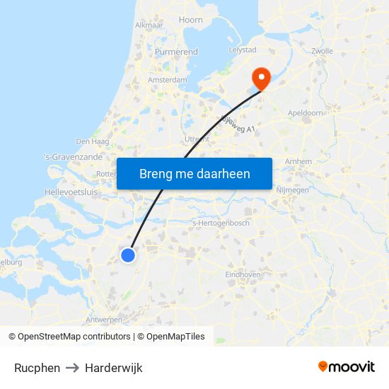 Rucphen to Harderwijk map