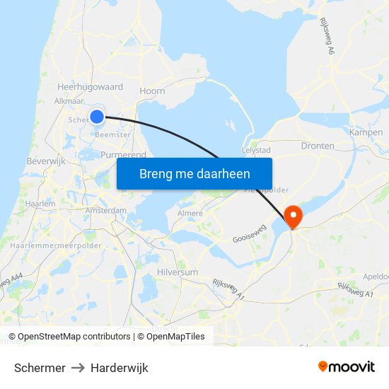 Schermer to Harderwijk map