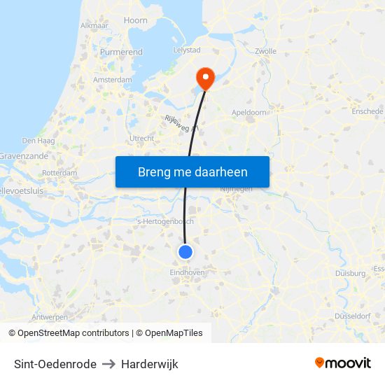 Sint-Oedenrode to Harderwijk map