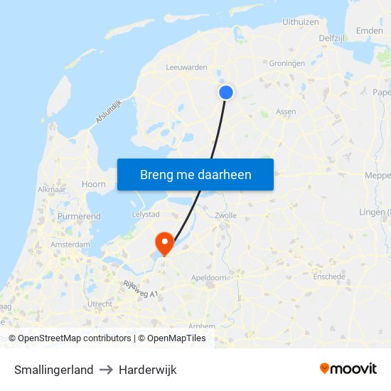Smallingerland to Harderwijk map