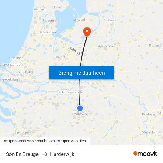 Son En Breugel to Harderwijk map