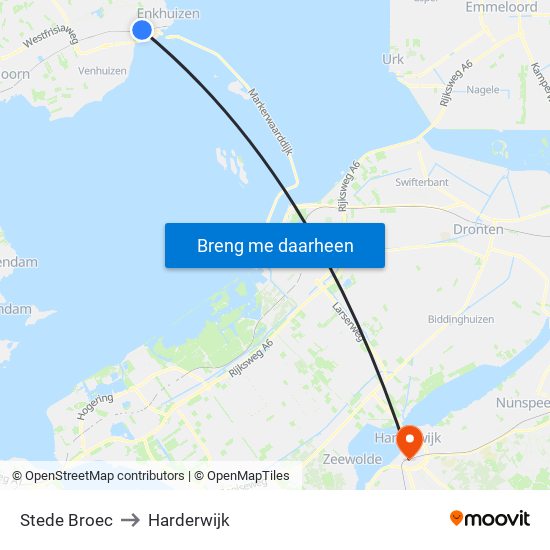 Stede Broec to Harderwijk map
