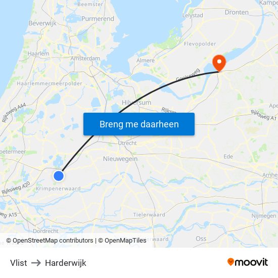Vlist to Harderwijk map