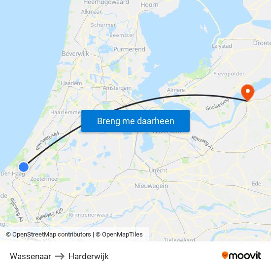 Wassenaar to Harderwijk map