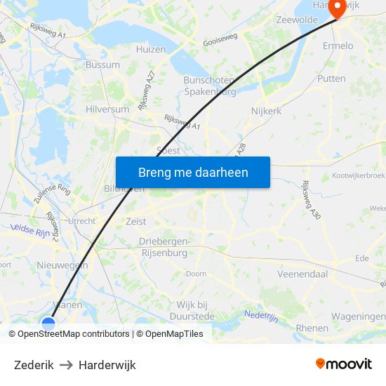 Zederik to Harderwijk map