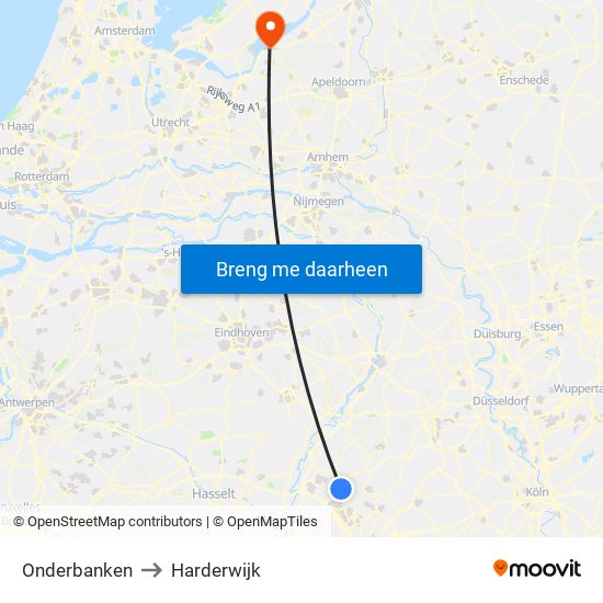 Onderbanken to Harderwijk map