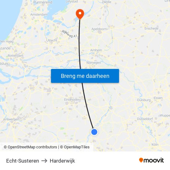 Echt-Susteren to Harderwijk map