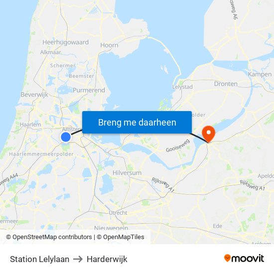 Station Lelylaan to Harderwijk map