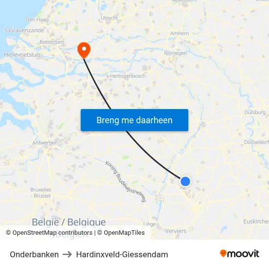 Onderbanken to Hardinxveld-Giessendam map