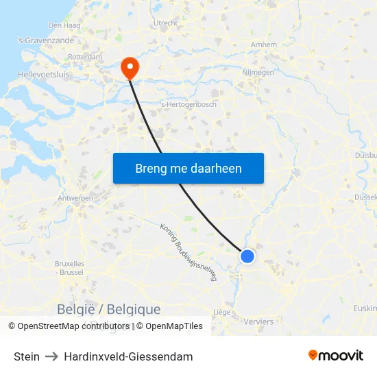 Stein to Hardinxveld-Giessendam map