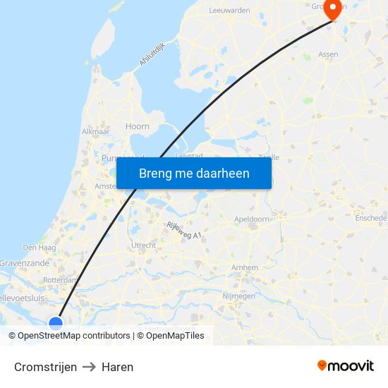 Cromstrijen to Haren map