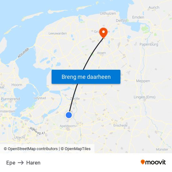 Epe to Haren map