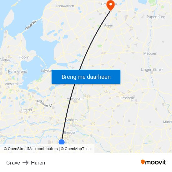 Grave to Haren map