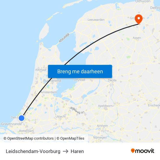 Leidschendam-Voorburg to Haren map