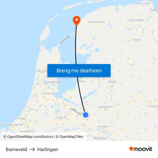 Barneveld to Harlingen map