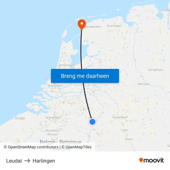 Leudal to Harlingen map