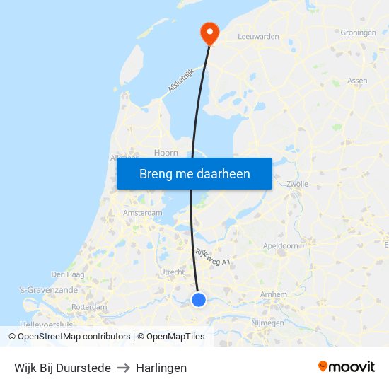 Wijk Bij Duurstede to Harlingen map