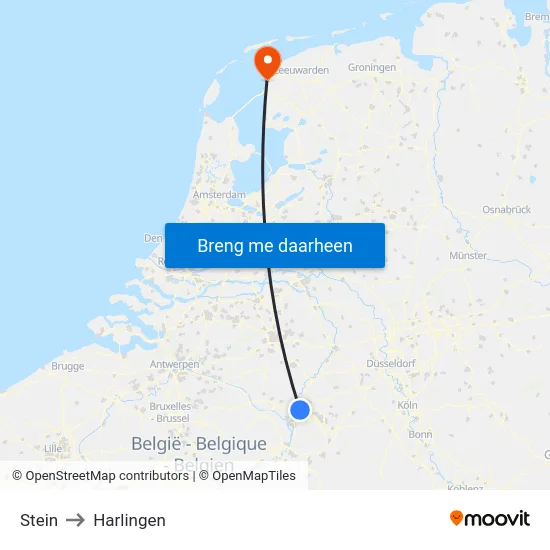 Stein to Harlingen map