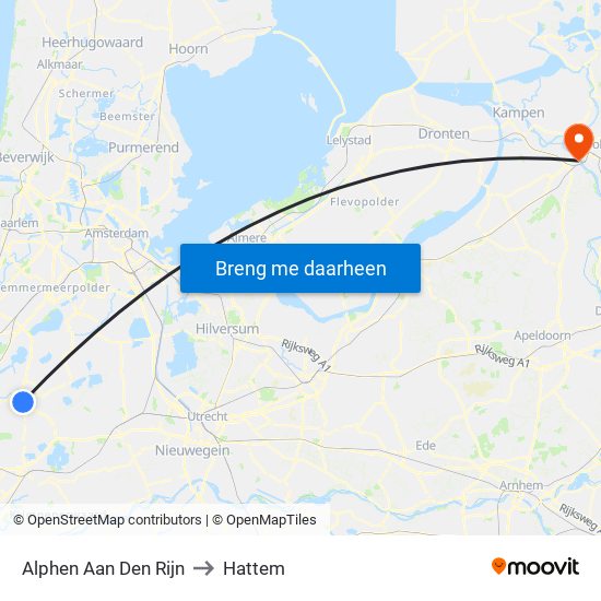 Alphen Aan Den Rijn to Hattem map