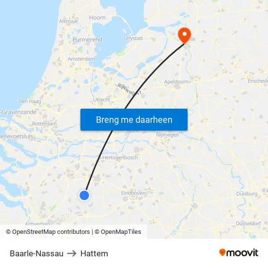 Baarle-Nassau to Hattem map