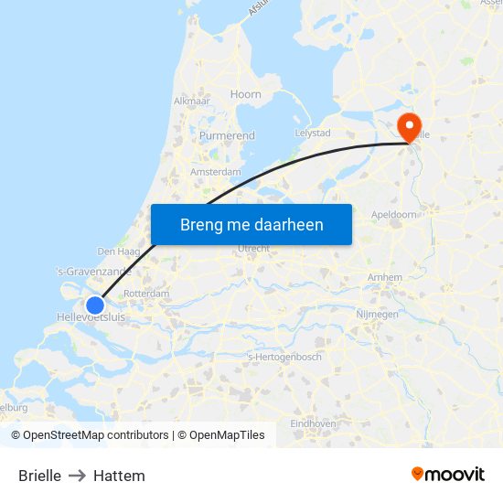 Brielle to Hattem map