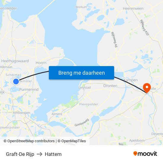 Graft-De Rijp to Hattem map