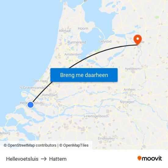 Hellevoetsluis to Hattem map