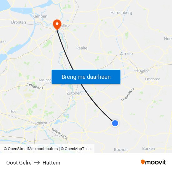 Oost Gelre to Hattem map