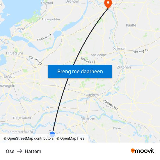 Oss to Hattem map