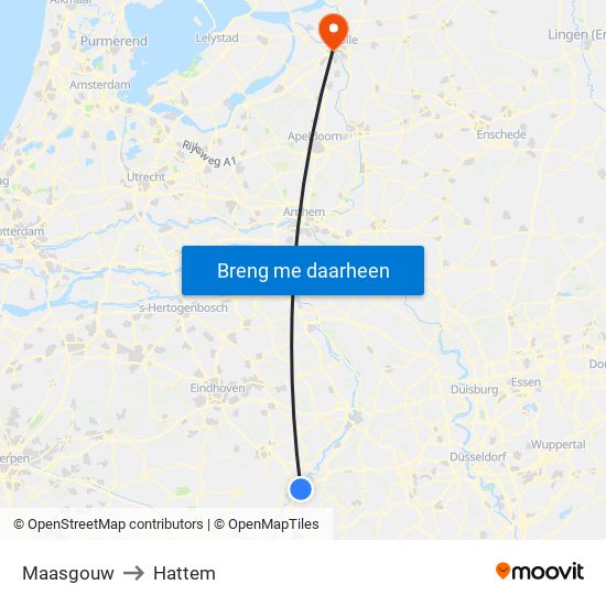 Maasgouw to Hattem map