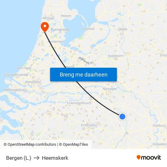 Bergen (L.) to Heemskerk map