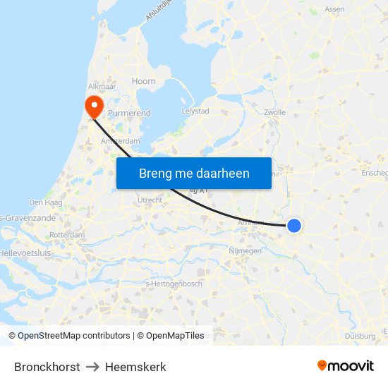 Bronckhorst to Heemskerk map