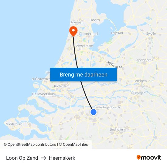 Loon Op Zand to Heemskerk map