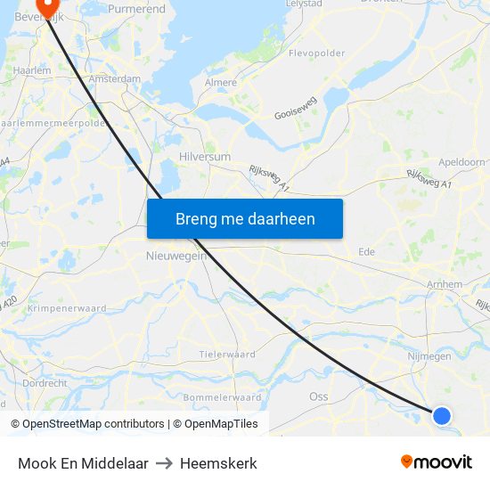 Mook En Middelaar to Heemskerk map