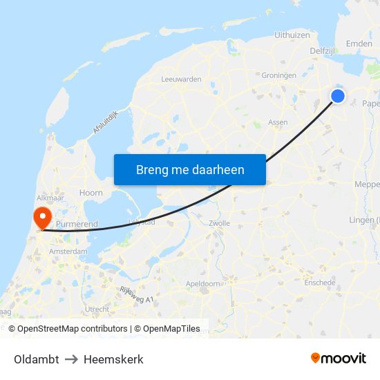 Oldambt to Heemskerk map