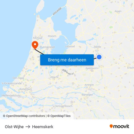 Olst-Wijhe to Heemskerk map