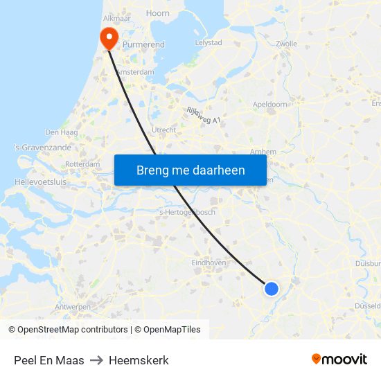 Peel En Maas to Heemskerk map