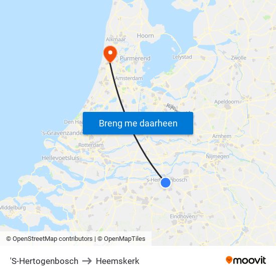 'S-Hertogenbosch to Heemskerk map