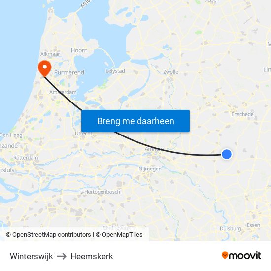 Winterswijk to Heemskerk map