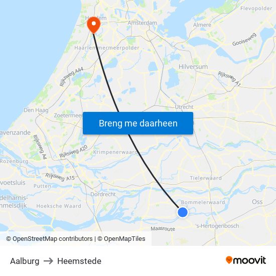 Aalburg to Heemstede map