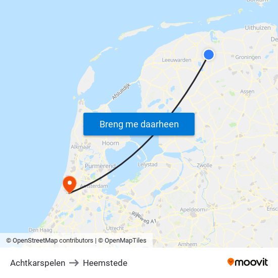 Achtkarspelen to Heemstede map