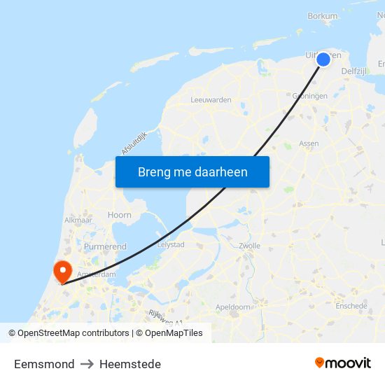 Eemsmond to Heemstede map