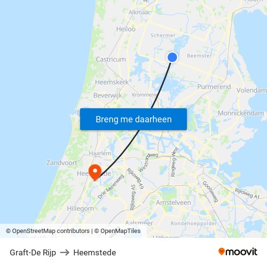 Graft-De Rijp to Heemstede map