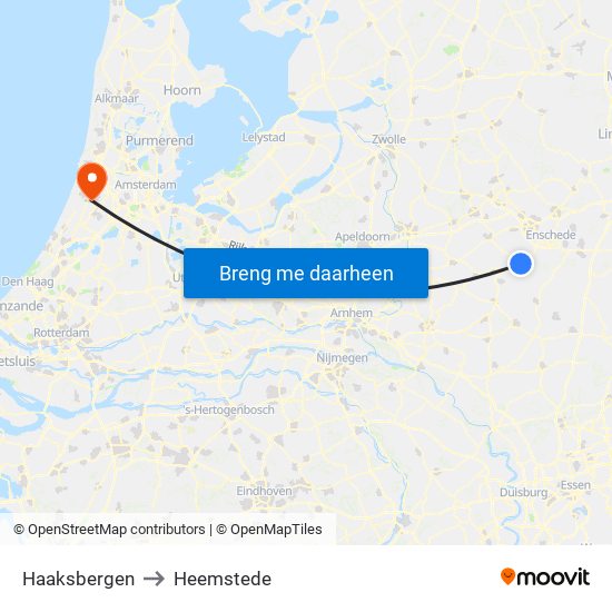 Haaksbergen to Heemstede map