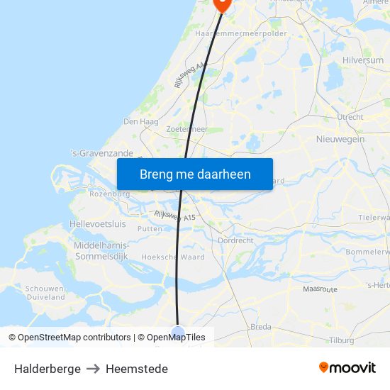 Halderberge to Heemstede map