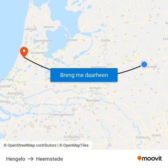 Hengelo to Heemstede map