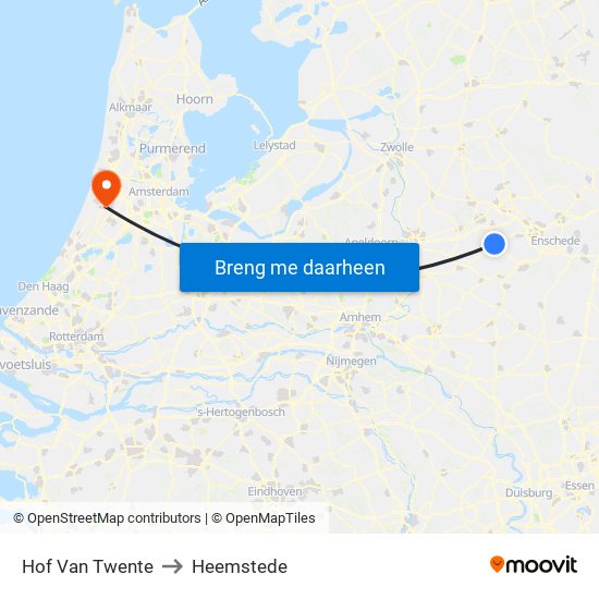 Hof Van Twente to Heemstede map